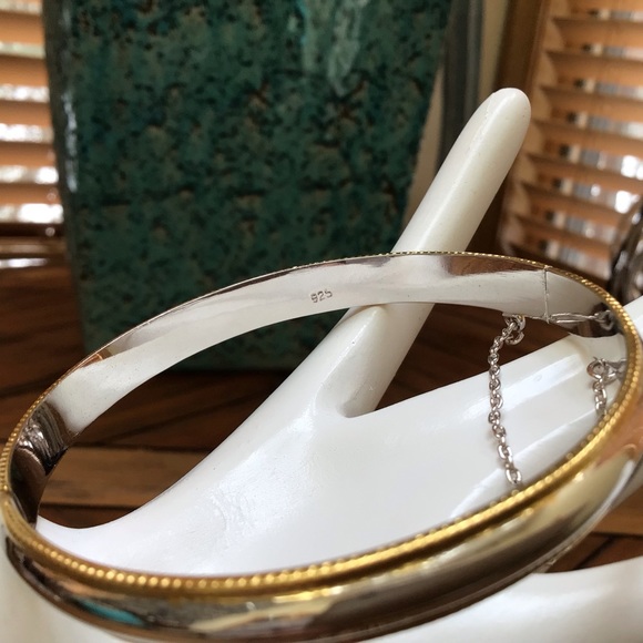 Silver 925 and gold trim bracelet. EUC. - Picture 3 of 3